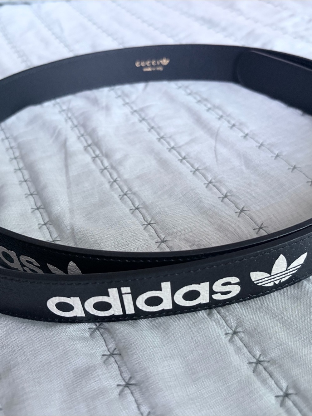 adidas Black Belt with White Trefoil Logo